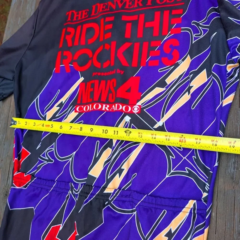 VINTAGE 1998 Ride The Rockies Cycling Jersey Aussie Men's XL Colorado Bike Tour